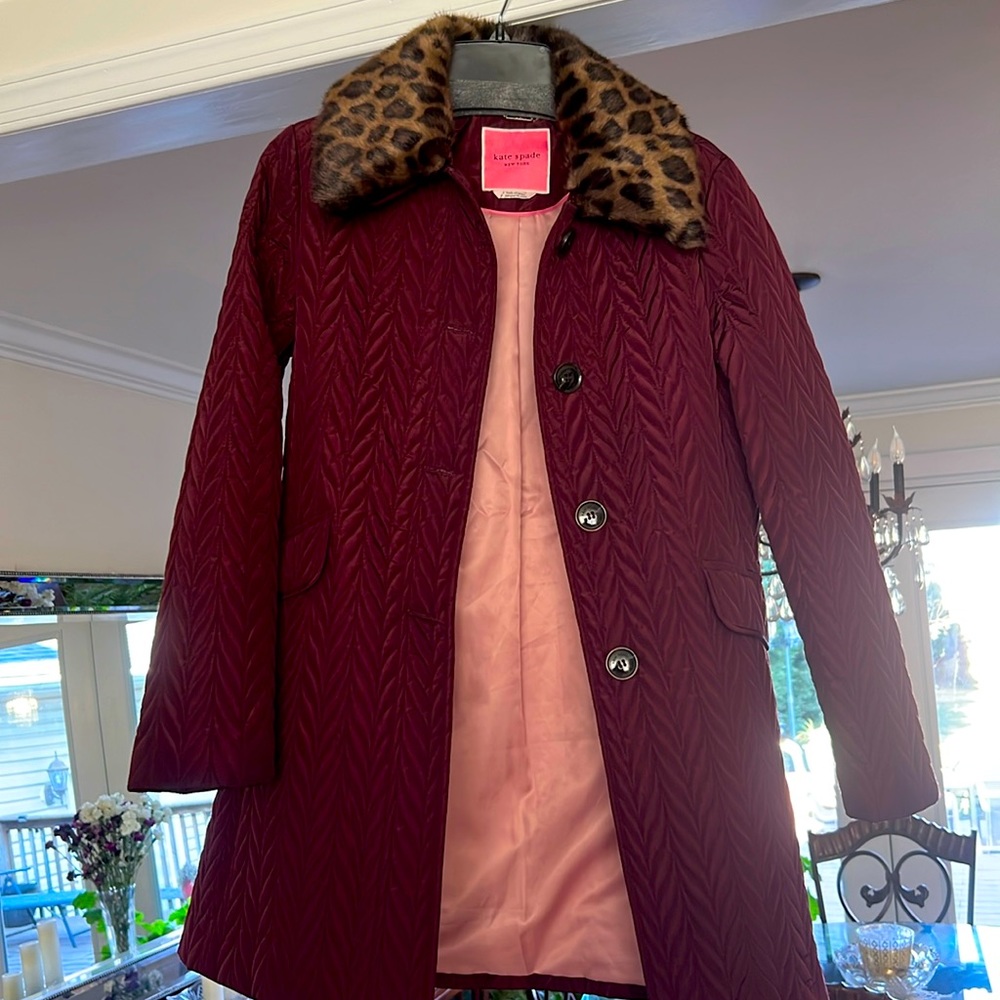 Kate Spade New York Coat with faux Fur Collar (removable).  Used few times.